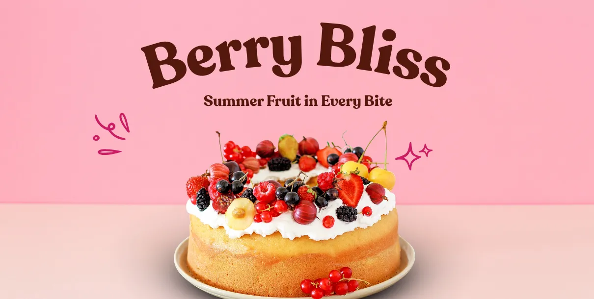 Berry‑Loaded Layer Cake Topped With Fresh Strawberries, Blueberries And Raspberries On A White Dessert Plate.