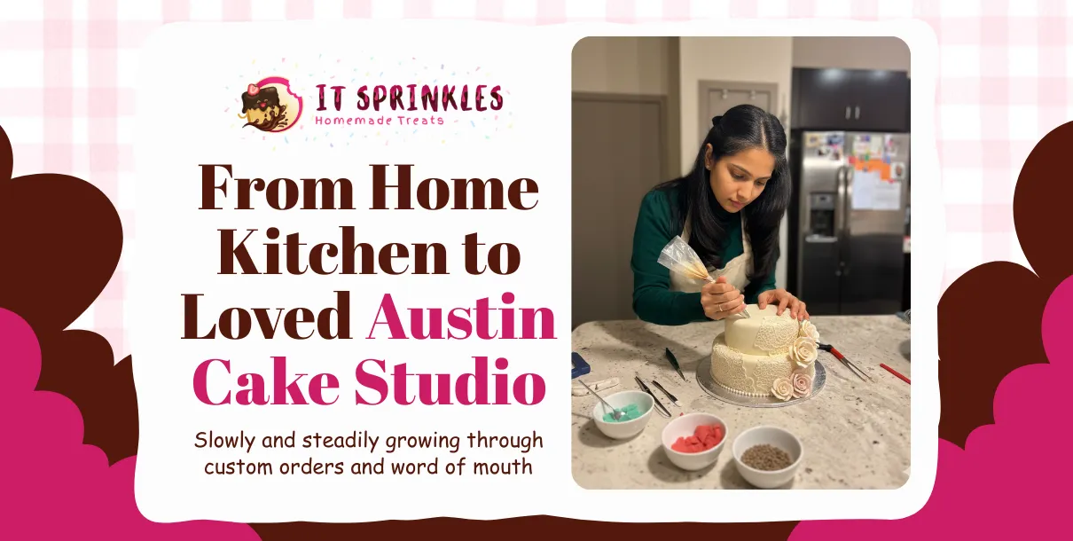 Cosy Home Kitchen Scene With Baking Tools And A Finished Cake, Illustrating The Growth Journey Of It Sprinkles.