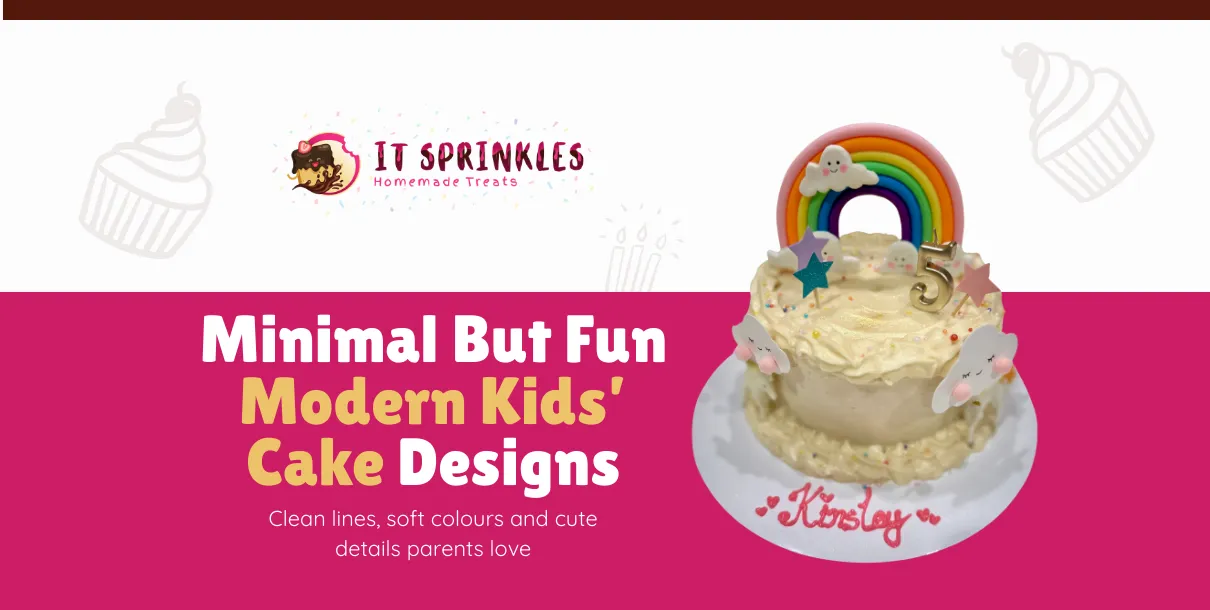 Simple Kids’ Birthday Cake With Soft Colours And A Single Playful Topper