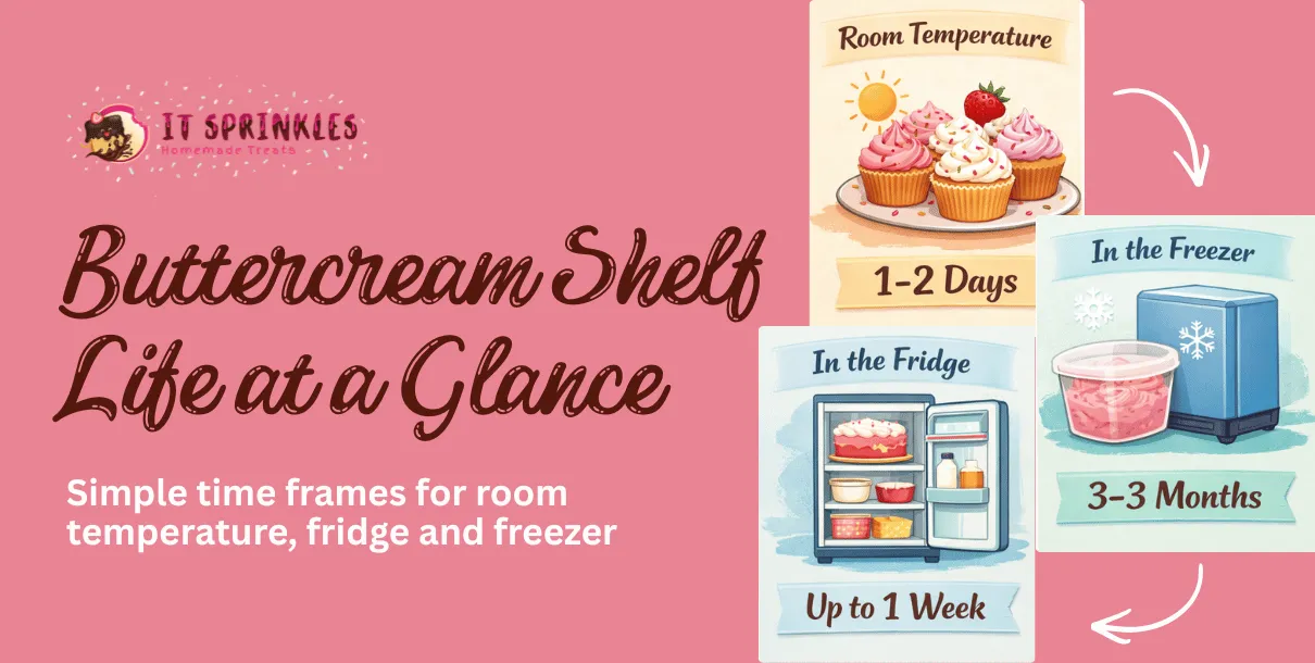 How Long Buttercream Lasts At Room Temperature, In The Fridge And In The Freezer.