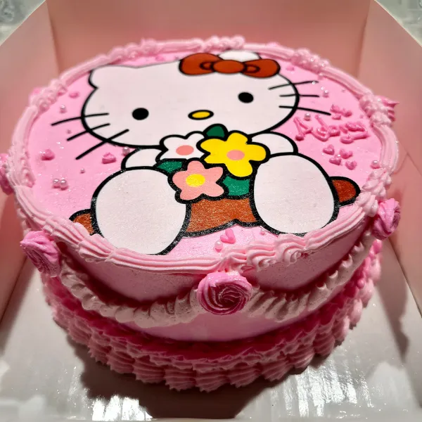 Hello Kitty Pink Fondant Cake